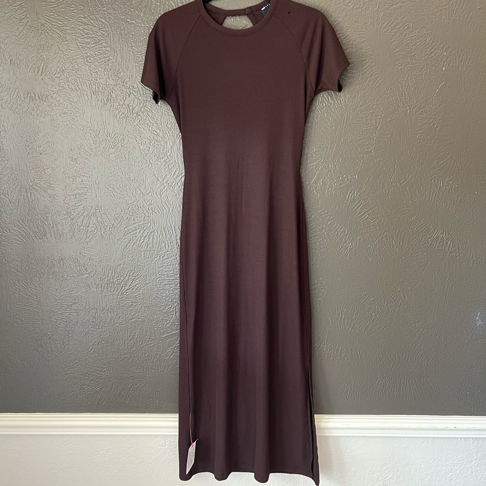 Asos Design Ribbed open back maxi dress
